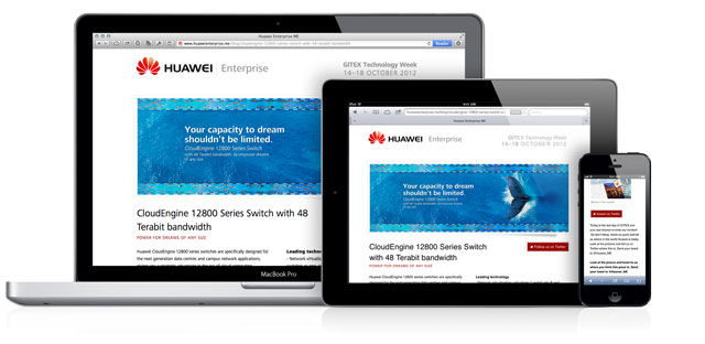 Huawei responsive website screenshot